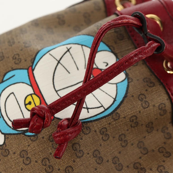 GUCCI Micro GG Supreme Doraemon Mini Bucket Bag PVC Beige 647801 Auth 157883A