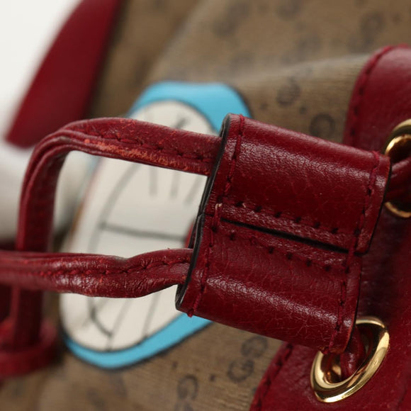 GUCCI Micro GG Supreme Doraemon Mini Bucket Bag PVC Beige 647801 Auth 157883A