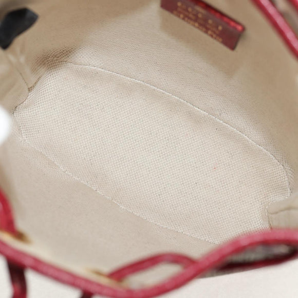 GUCCI Micro GG Supreme Doraemon Mini Bucket Bag PVC Beige 647801 Auth 157883A