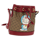 GUCCI Micro GG Supreme Doraemon Mini Bucket Bag PVC Beige 647801 Auth 157883SM-1