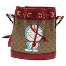 GUCCI Micro GG Supreme Doraemon Mini Bucket Bag PVC Beige 647801 Auth 157883A-13