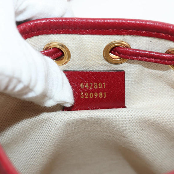 GUCCI Micro GG Supreme Doraemon Mini Bucket Bag PVC Beige 647801 Auth 157883A