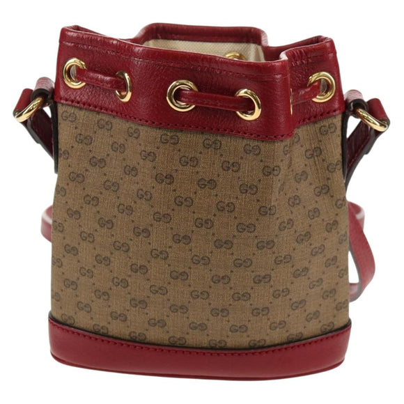 GUCCI Micro GG Supreme Doraemon Mini Bucket Bag PVC Beige 647801 Auth 157883A