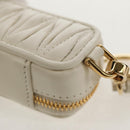 Miu Miu Matelasse Lip Case Charm Leather White Gold Auth 157884M-17