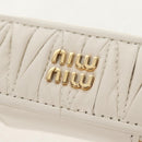 Miu Miu Matelasse Lip Case Charm Leather White Gold Auth 157884M-19