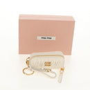 Miu Miu Matelasse Lip Case Charm Leather White Gold Auth 157884M-13