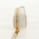 Miu Miu Matelasse Lip Case Charm Leather White Gold Auth 157884M-4