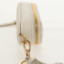 Miu Miu Matelasse Lip Case Charm Leather White Gold Auth 157884M-5