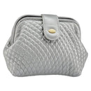 BALLY Pouch Leather Silver Auth 157887-1