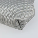 BALLY Pouch Leather Silver Auth 157887-15