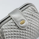 BALLY Pouch Leather Silver Auth 157887-8