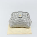 BALLY Pouch Leather Silver Auth 157887-12