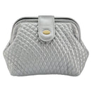 BALLY Pouch Leather Silver Auth 157887-13