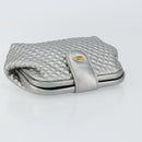 BALLY Pouch Leather Silver Auth 157887-5