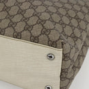 GUCCI GG Supreme Tote Bag PVC Beige Silver 131220 Auth 157900-10