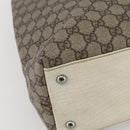 GUCCI GG Supreme Tote Bag PVC Beige Silver 131220 Auth 157900-11