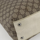 GUCCI GG Supreme Tote Bag PVC Beige Silver 131220 Auth 157900-13