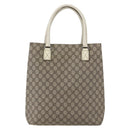 GUCCI GG Supreme Tote Bag PVC Beige Silver 131220 Auth 157900-3