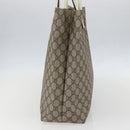 GUCCI GG Supreme Tote Bag PVC Beige Silver 131220 Auth 157900-4
