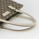 GUCCI GG Supreme Tote Bag PVC Beige Silver 131220 Auth 157900-7