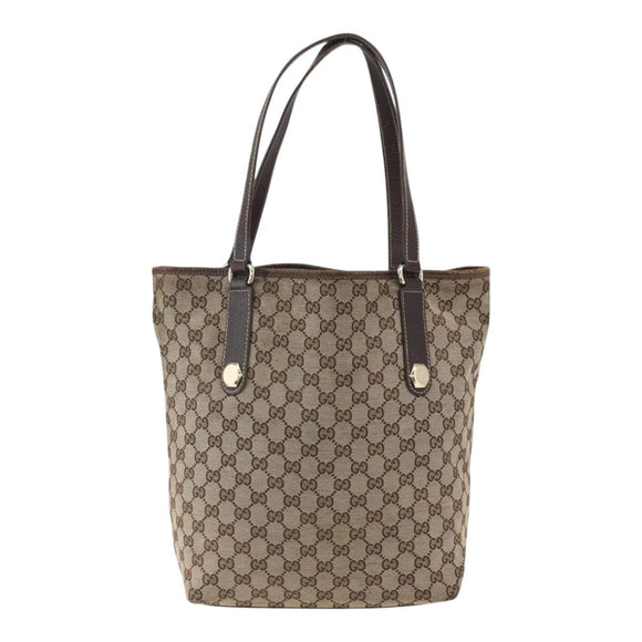 GUCCI GG Canvas Tote Bag Beige Gold 153009 Auth 157903