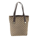 GUCCI GG Canvas Tote Bag Beige Gold 153009 Auth 157903-2