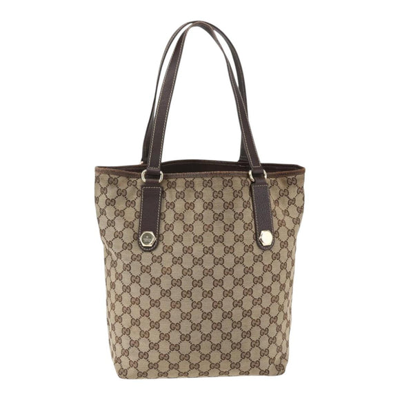 GUCCI GG Canvas Tote Bag Beige Gold 153009 Auth 157903