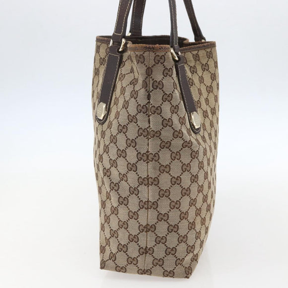 GUCCI GG Canvas Tote Bag Beige Gold 153009 Auth 157903