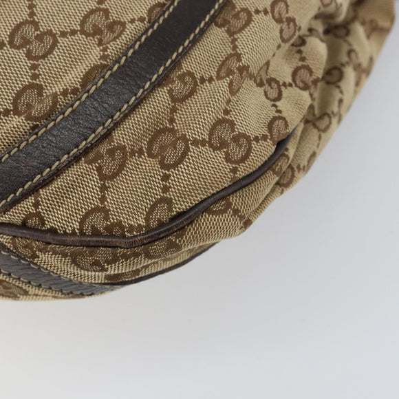 GUCCI GG Canvas Abbey Shoulder Bag Beige Gold 204940 Auth 157904