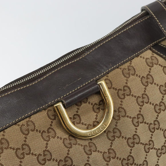 GUCCI GG Canvas Abbey Shoulder Bag Beige Gold 204940 Auth 157904