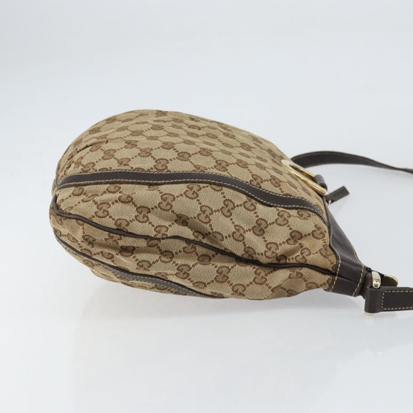 GUCCI GG Canvas Abbey Shoulder Bag Beige Gold 204940 Auth 157904