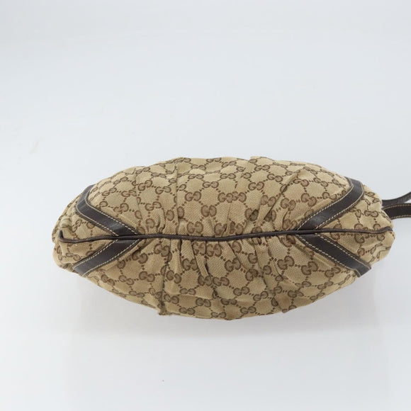 GUCCI GG Canvas Abbey Shoulder Bag Beige Gold 204940 Auth 157904