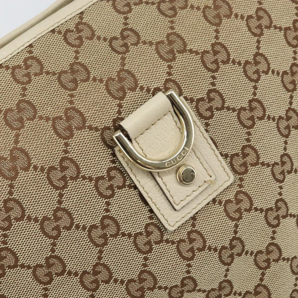 GUCCI GG Canvas Abbey Shoulder Bag Beige Gold 131326 Auth 157905