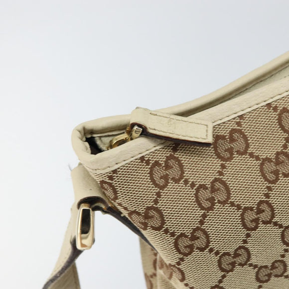 GUCCI GG Canvas Abbey Shoulder Bag Beige Gold 131326 Auth 157905