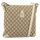 GUCCI GG Canvas Abbey Shoulder Bag Beige Gold 131326 Auth 157905-1