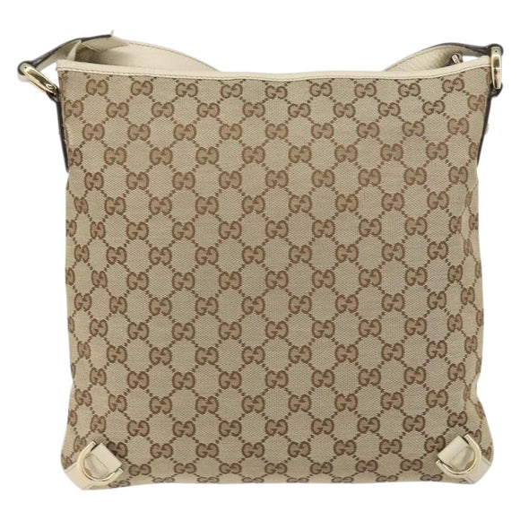 GUCCI GG Canvas Abbey Shoulder Bag Beige Gold 131326 Auth 157905