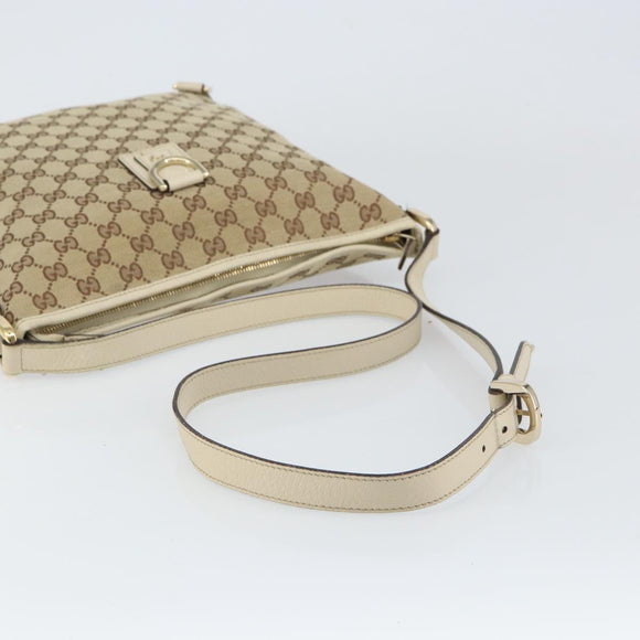 GUCCI GG Canvas Abbey Shoulder Bag Beige Gold 131326 Auth 157905