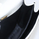 BALLY Hand Bag Leather Ivory Gold Auth 157907-19