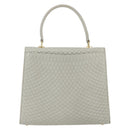 BALLY Hand Bag Leather Ivory Gold Auth 157907-2