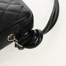 CHANEL Matelasse Cambon Line Shoulder Bag Leather Black Silver CC Auth 157909V-8