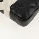 CHANEL Matelasse Cambon Line Shoulder Bag Leather Black Silver CC Auth 157909V-16