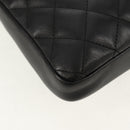 CHANEL Matelasse Cambon Line Shoulder Bag Leather Black Silver CC Auth 157909V-18