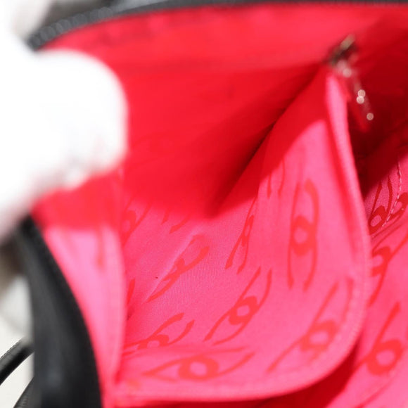 CHANEL Matelasse Cambon Line Shoulder Bag Leather Black Silver CC Auth 157909V