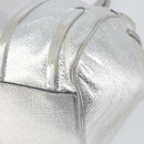 CELINE Hand Bag Leather Silver Auth 157912-12