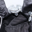 CELINE Hand Bag Leather Silver Auth 157912-18