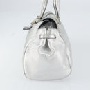 CELINE Hand Bag Leather Silver Auth 157912-5