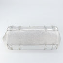 CELINE Hand Bag Leather Silver Auth 157912-9