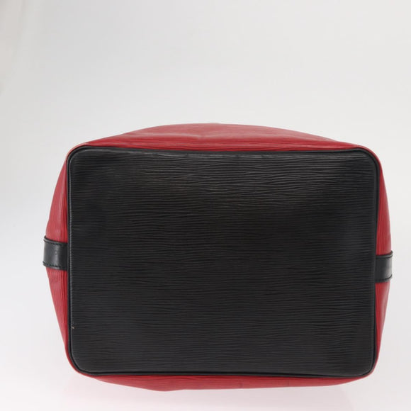 LOUIS VUITTON Epi Petit Noe Shoulder Bag Bicolor Black Red M44017 LV Auth 157914