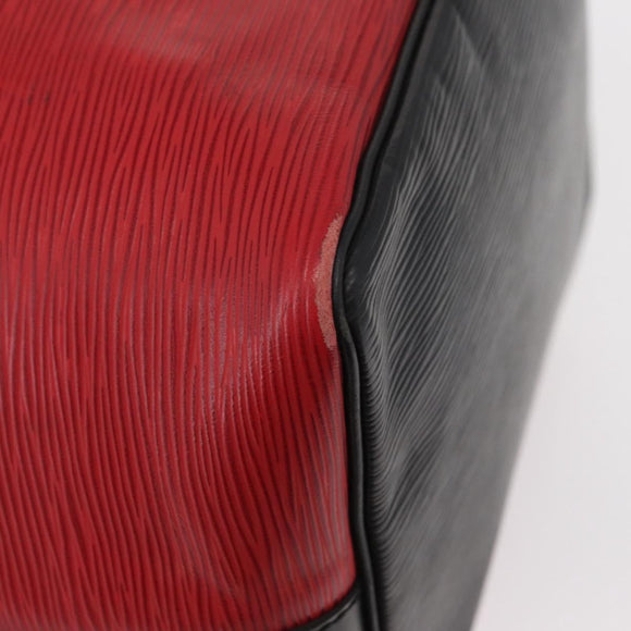 LOUIS VUITTON Epi Petit Noe Shoulder Bag Bicolor Black Red M44017 LV Auth 157914