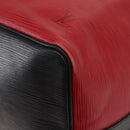 LOUIS VUITTON Epi Petit Noe Shoulder Bag Bicolor Black Red M44017 LV Auth 157914-15